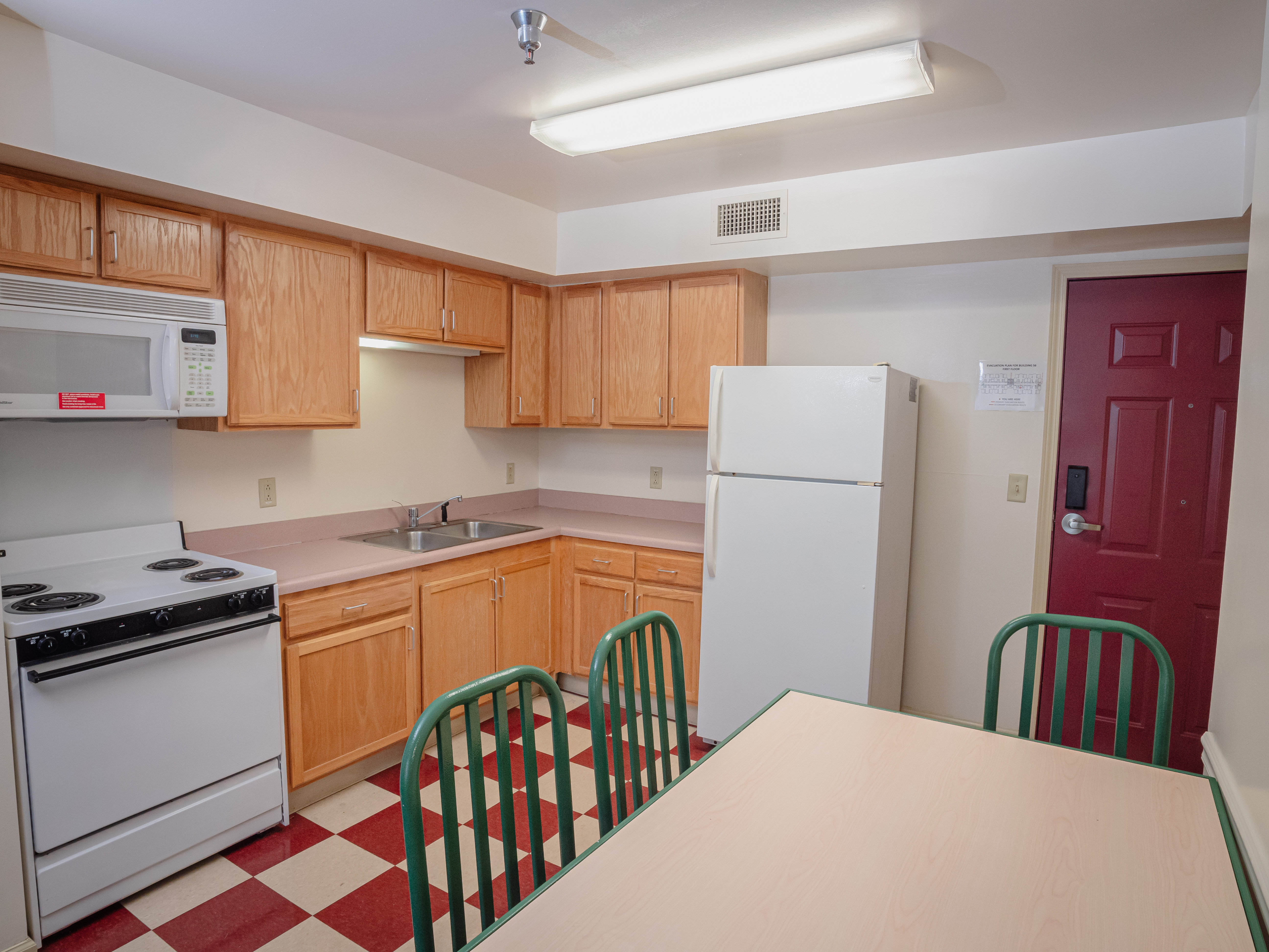 Picture of Campus Apartment kitchen.