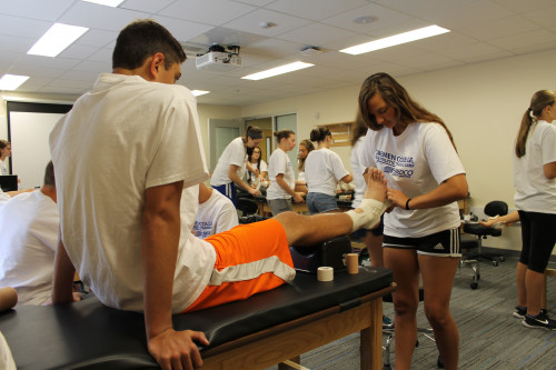 Athletic training students in the classroom