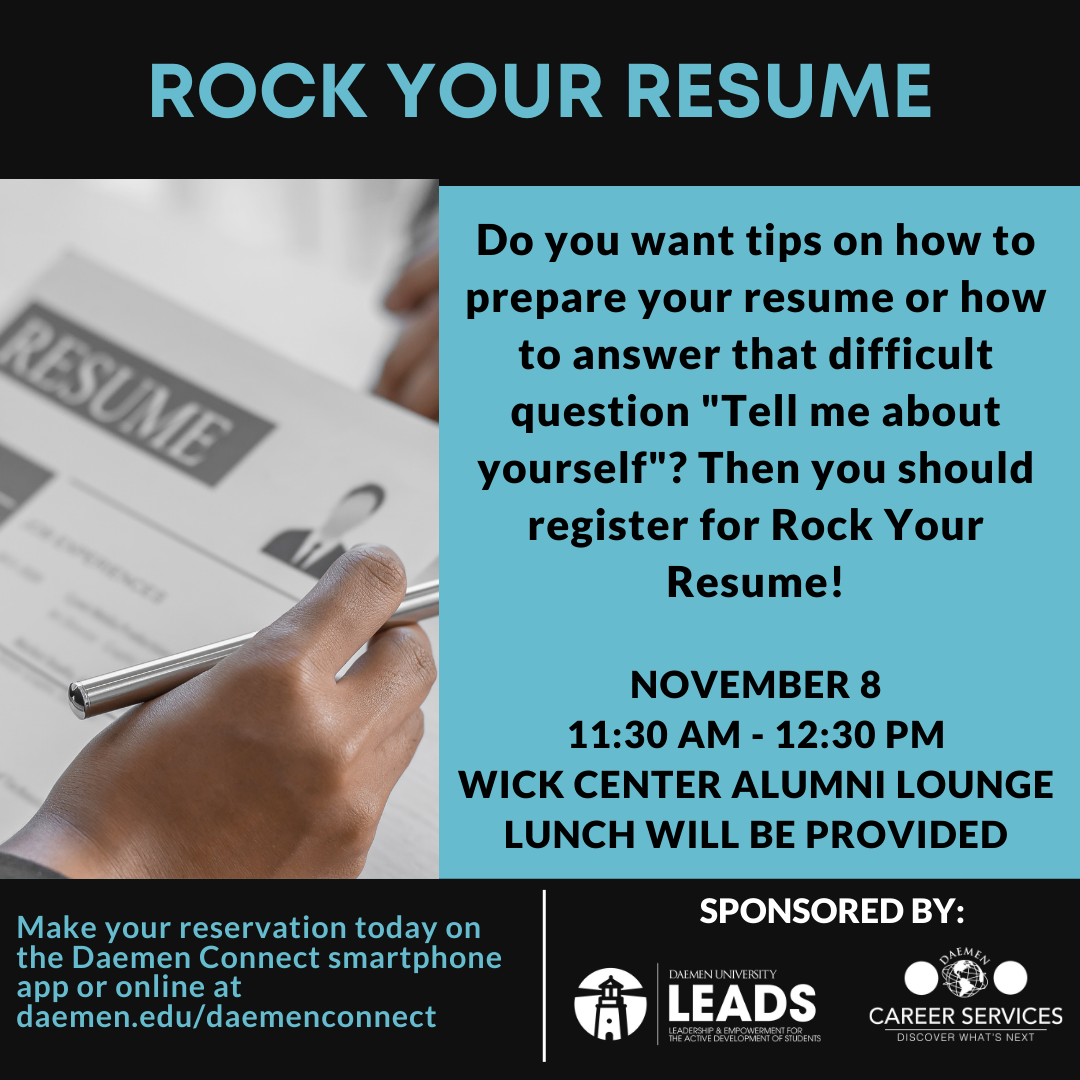 Rock Your Resume - Tuesday, November 8, 2022 at 11:30 am