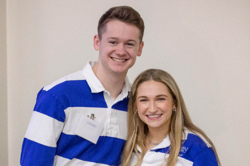 Two Daemen trustee scholars smiling at the camera. 